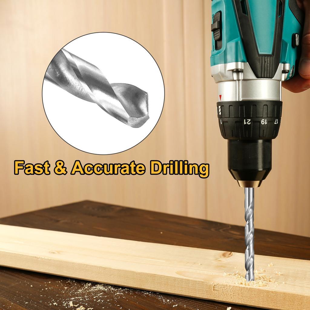 2pcs 2.5/3/4/5/6/8/10/12/14mm Dia Extra Long Twist Drill Bit HSS Spiral Jobber Drill Bits Drilling Tools for Wood Plastic Metal
