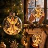 8Pcs 3D Glowing Christmas Story Ornament   3.15 Inch Miniature Diorama Ball with Warm LED Light   Shatterproof Plastic Holiday Tree Decor Gift