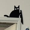 Metal Black Cat Door Topper 2025 Halloween Party Decor Creative Door Corner Sign Door Frame Decor Wall Art Handicraft Home Decor