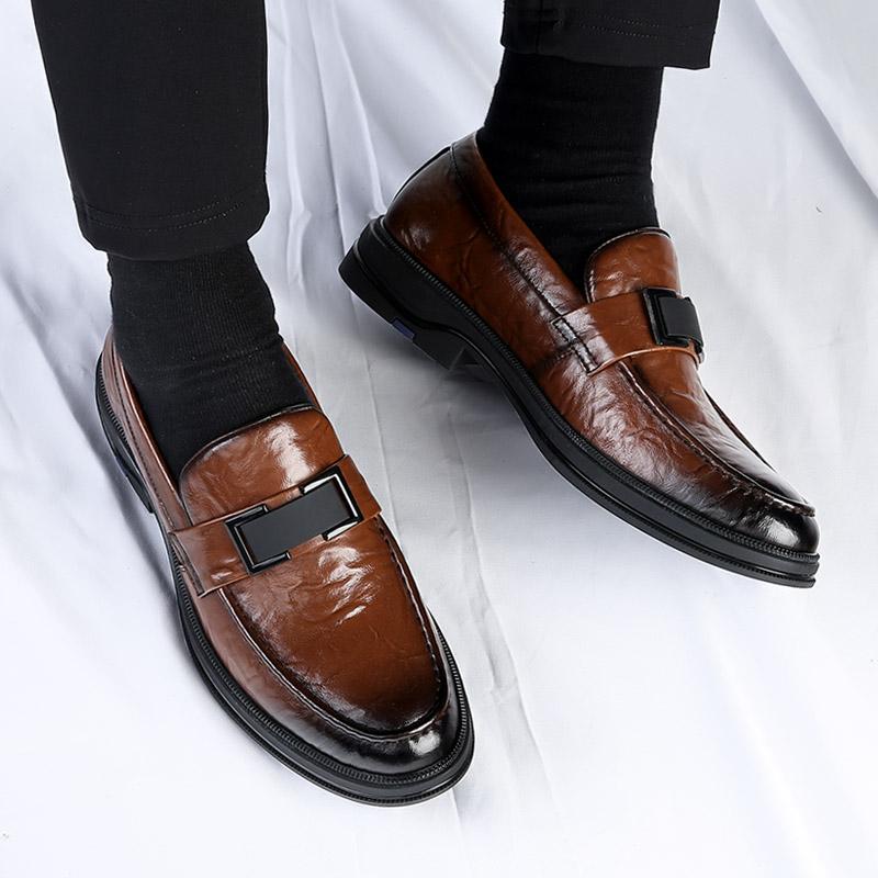 Fashion Versatile Mens Leather Shoes Spring New Casual Men Shoes Korean Version Simple Soft Soled Business Leather Shoes for Men