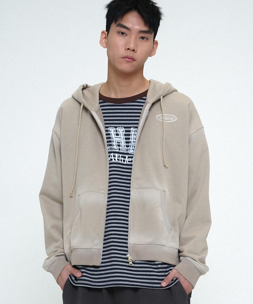 Universe Garment Spray Zip-Up Hoodie_Beige