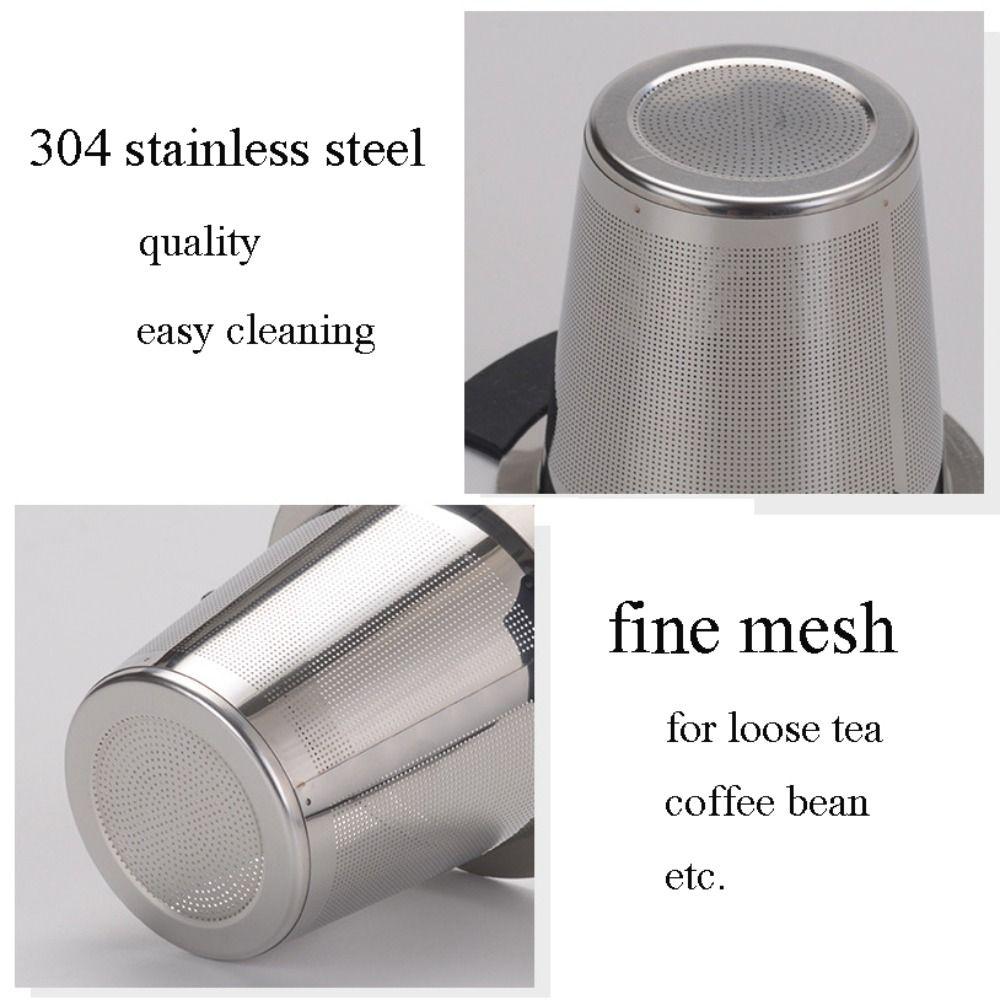 Rostfritt stål 1 st för tekanna, tekoppfilter dubbla handtag löst te teverktyg te-sil te-sil kaffedroppare