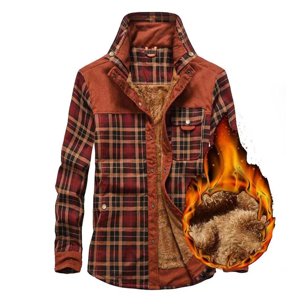 Männer Herbst Winter Casual Dicke Warme Shirts Camisa Masculina Chemise Homme Männlichen Militarcoaty Wolle Fleece Mäntel