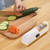 Electric Cutter Sharpener Rechargeable 2 Stages Safety Design Scissor Sharpener for Kitchen Fast Efficient Blade Sharpening Tool