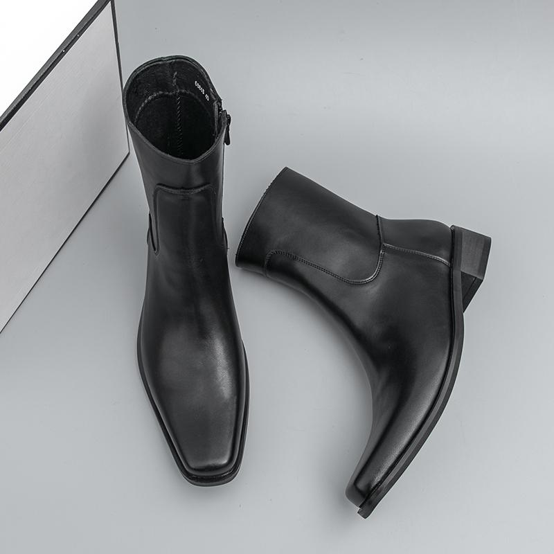 New Arrival Leather Men Mid-Calf Boots All-Match Business High Top Shoes Outdoor Casual Shoes Versatile Male Chelsea Boots Botas