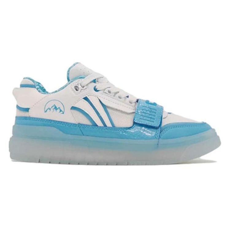 Li Ning Rookie Comfortable Daily Non-Slip Wear-Resistant Low-Top Retro Basketball Shoes Men sneaker White Blue ABCS049-3