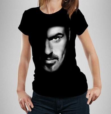 George Michael T-Shirt Damen Semi-Figurbetont Nahaufnahme Wham Live Aid LGBTQ