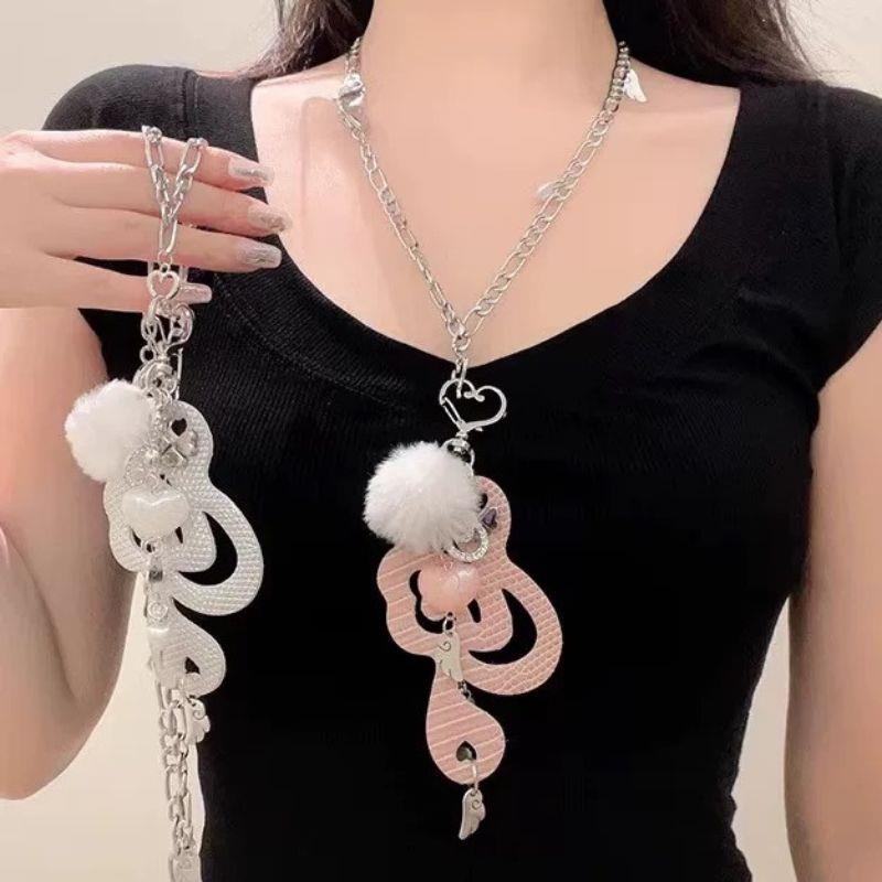 Y2K Jewelry Musical Notes Wings Heart Pendant Necklace For Women Harajuku INS Accessories Korean Fashion Chain Necklace Punk