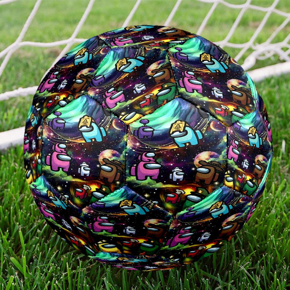 Among Us Print Size 5 Soccer Ball, Standard Match Football for Sports Game and Team Practice, Ideal Gift for Soccer Fans