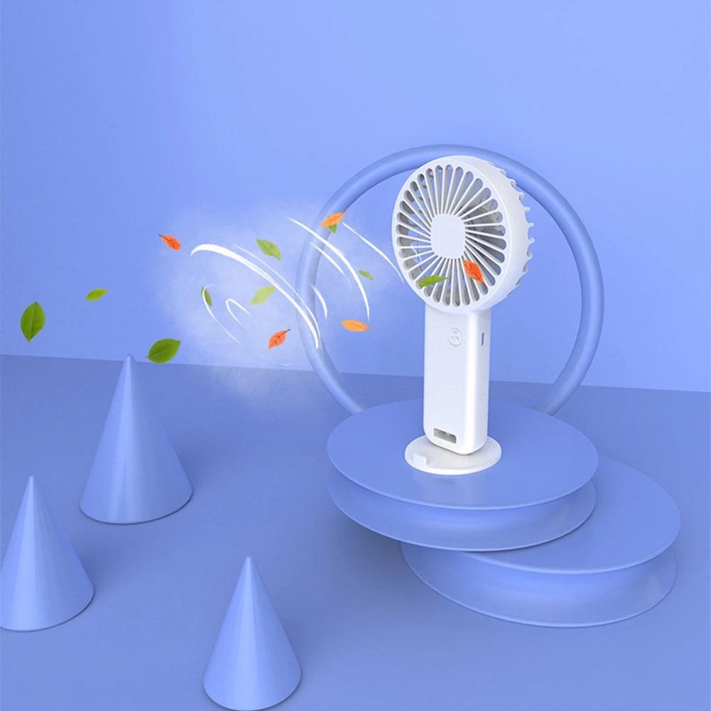 Portable USB Chargeable Mini Fan Handheld Fans with Base Summer Outdoor Portable Hand Hold Fan with Phone Holder