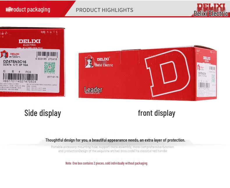 DELIXI DZ47LE-125 Type D High Current Miniature Circuit Breaker with Leakage Protection