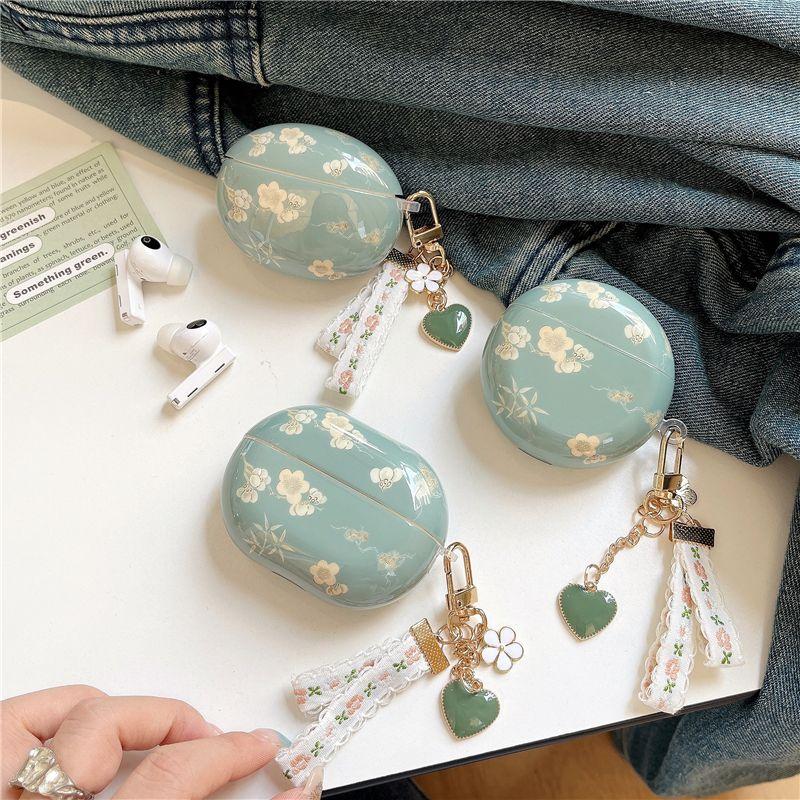 

Floral 6i для Huawei Клип Кейс для Bluetooth-наушников Freebudspro3 Силиконовый Защитный чехол Pro4 5i Женский Freebuds4e Ударопрочная коробка Huawei 5 Мягкий SE2 freebuds4 Dark green small floral + pendant