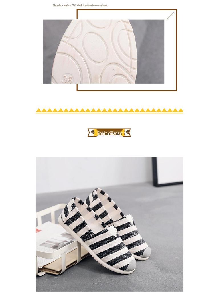 Women's Slip-On Anti-Slip Canvas Shoes - Soft Sole, Comfortable, Old Beijing Style