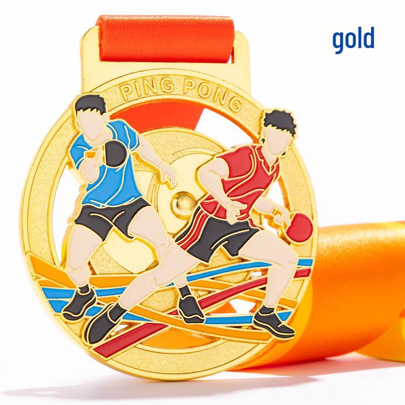 Custom Copper Table Tennis Team Medals & Commemorative School Event Plaques золотой