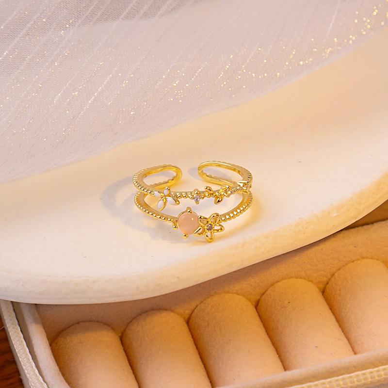 Temperament Simple Design Sense Niche Ring, Fashionable Personality High Sense Diamond Ring Women