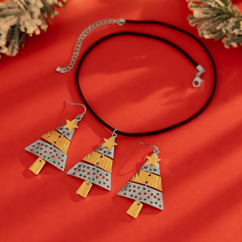 Personalized Star Christmas Tree Pendant Earrings Female, Creative Holiday Diamond Earrings Earrings