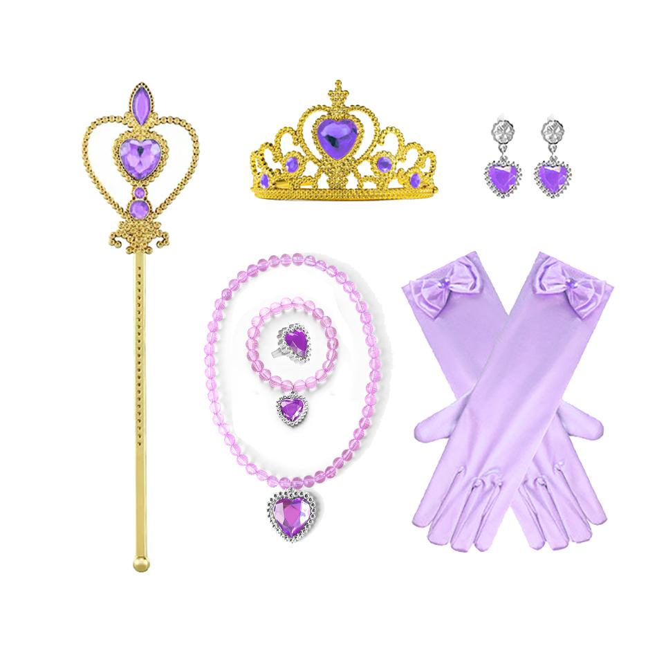 Mädchen Prinzessin Rapunzel Cosplay Kopfschmuck Kinder Lila Karneval Cos Blumen Stirnband Lange Geflochtene Florale Perücke Geburtstagsgeschenk