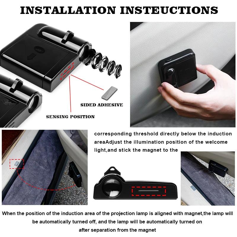 Hyundai Led Car Door Welcome Light Logo Projector Laser For Accent Santafe Sonata IX35 I20 I30 Azera Car Decorate Accessories