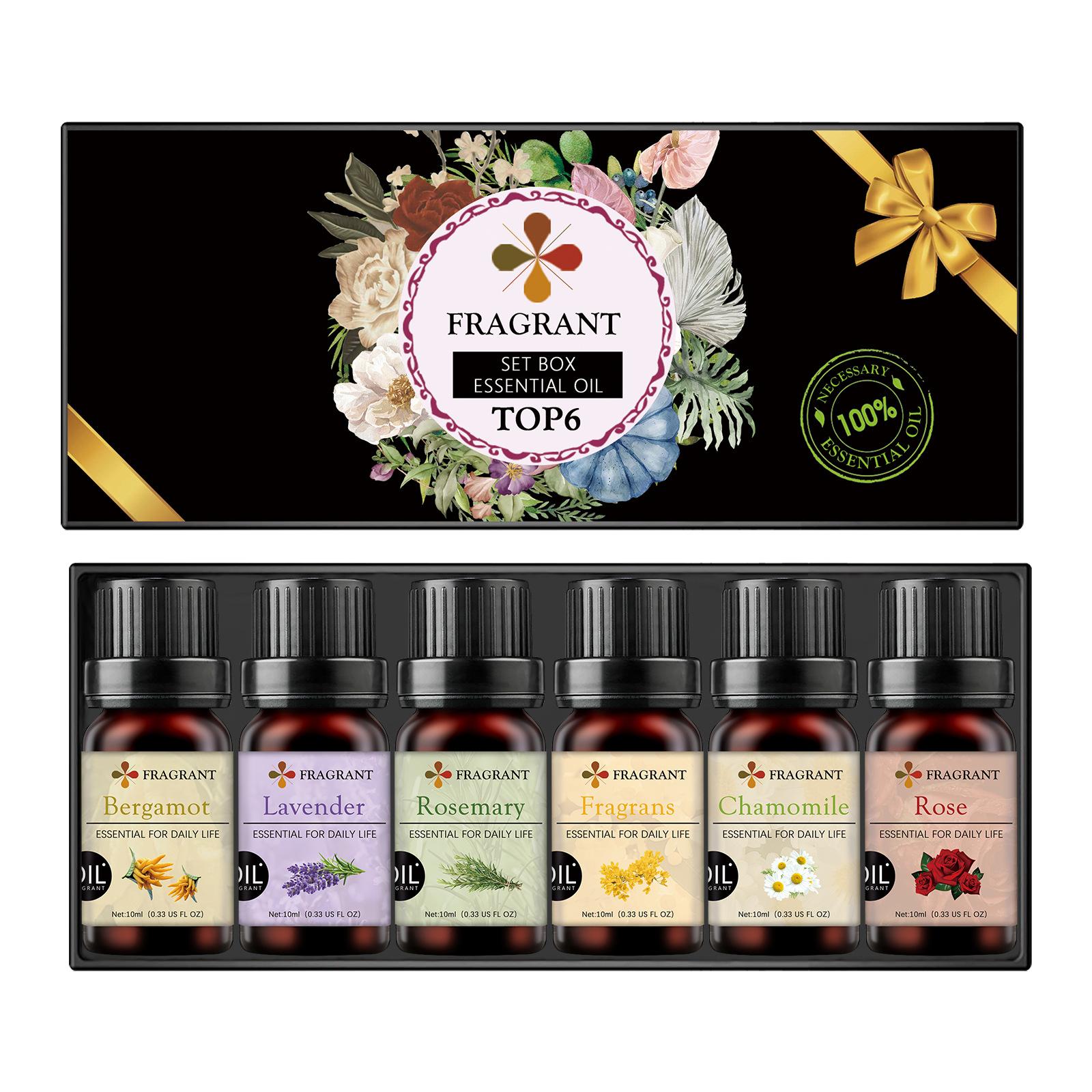 6pcs 10ml Plant Water-soluble Aromatherapy Essential Oil Set Pure Plant Extract Materials Aromatherapy Machine Air Purification