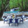 Waterfalls Wall Mural Forest Green Plant Wallpaper Natural Landscape Mural For Bedroom Living Room Wall Murals