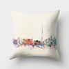 Colorful High City Building Print Decorative Pillow Case Bed Cafe Sofa Home Decor Polyester Square Cushion Cover 45X45Cm