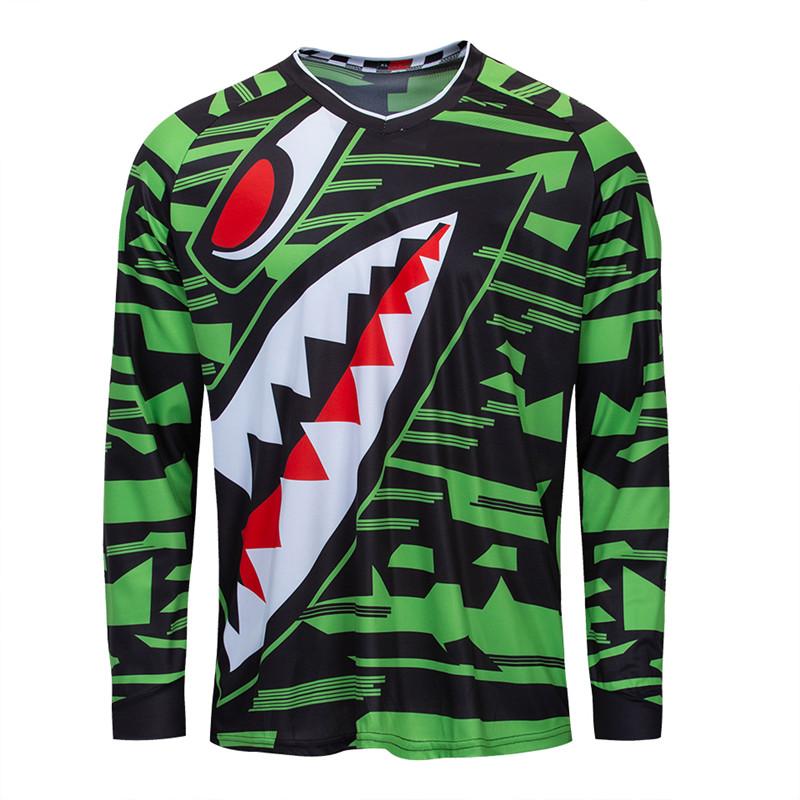 Maglia da Ciclismo Traspirante da Uomo a Manica Lunga Downhill Bike mtb Jersey DH BMX Maglietta Offroad Abbigliamento Motociclistico Top Maglia Motocross