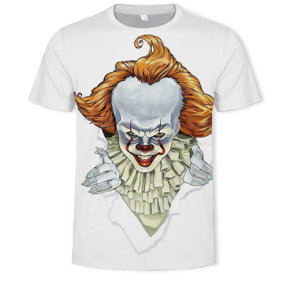 Summer Round Neck 3D Joker Resurrection Night Print Top Fashionable Casual Short Sleeved Men's T-shirts