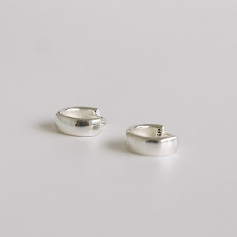 modernlike 14k gold-filled silver round one-touch earrings