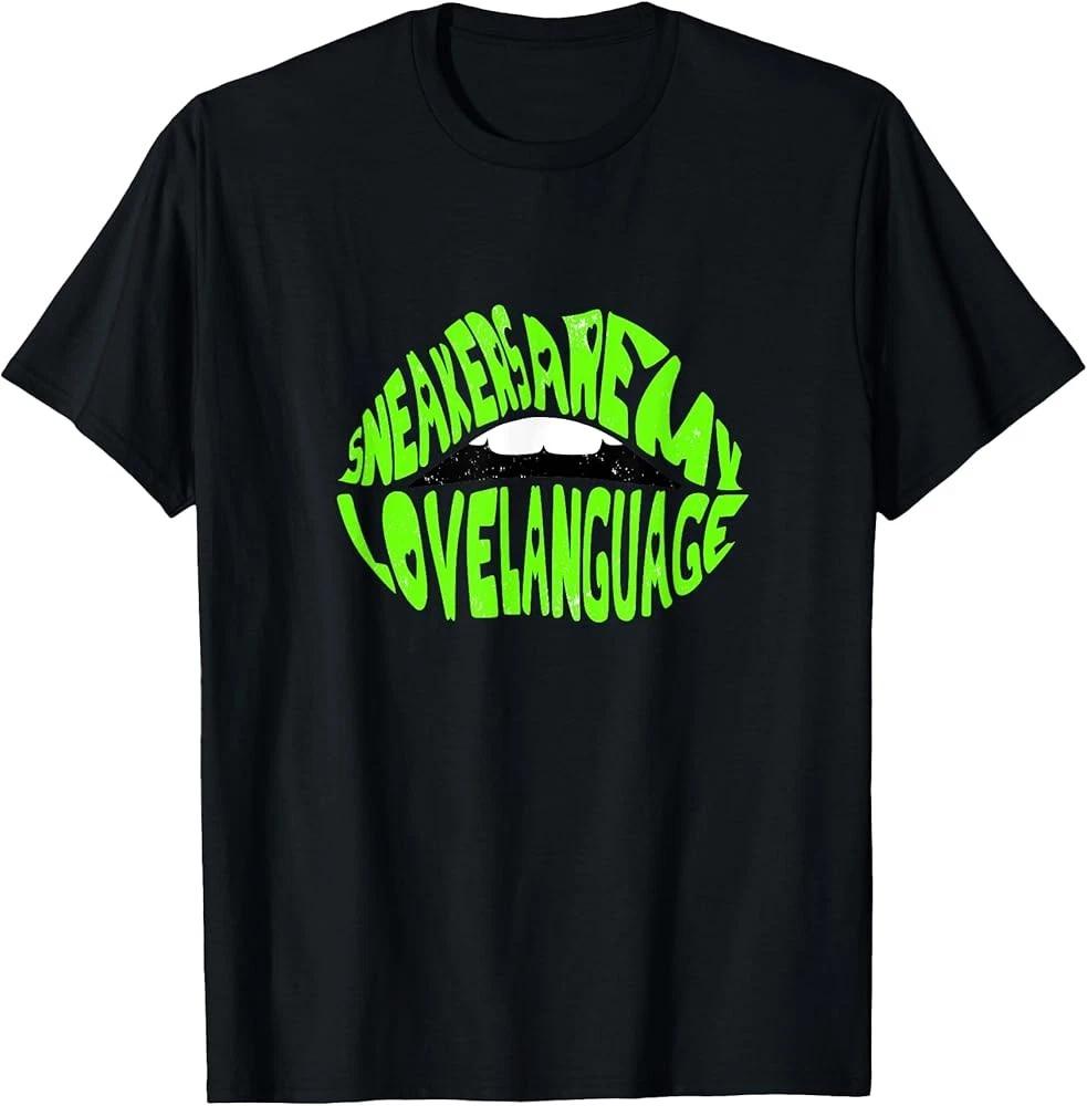 Men s and Women s T-shirts D15 Female Sneakerhead Sneaker Lips Green Graphic T-Shirt M