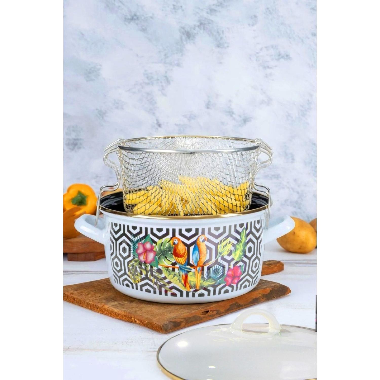 

Enamel 22 Cm Frying Pot Parrot білий