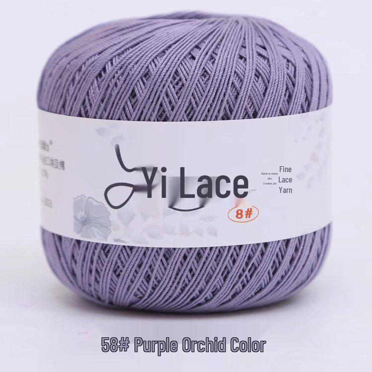 8# 100% Cotton Lace Yarn - 50g Ball, 400m, Strong Twist Crochet Thread for Hand-knitting, Flowers, Hats, and Cardigans - Free Shipping.
