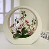 Ornamente Künstliche Orchidee Topfpflanze Dekorative Florale Kunst Mondform Orchidee Topfpflanze Heimdekoration Künstliche Blütendekoration