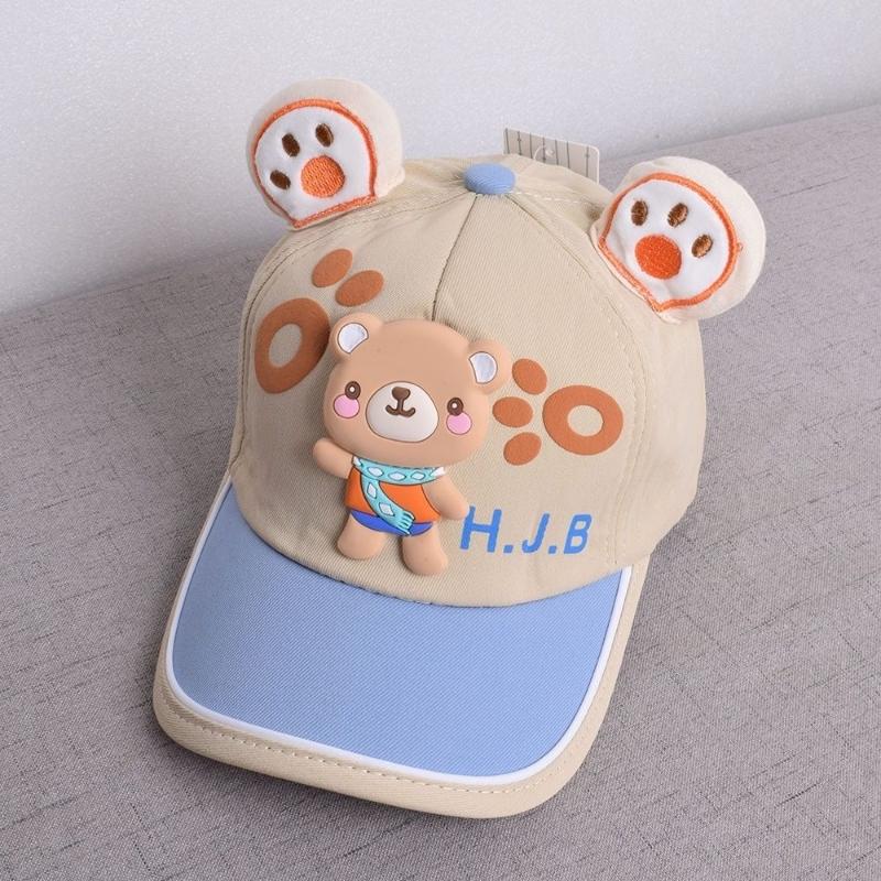 Children's Cartoon Bear Baby Baseball Cap Summer Boys Girls Sunshade Peaked Caps Cute Travel Kids Sun Hats