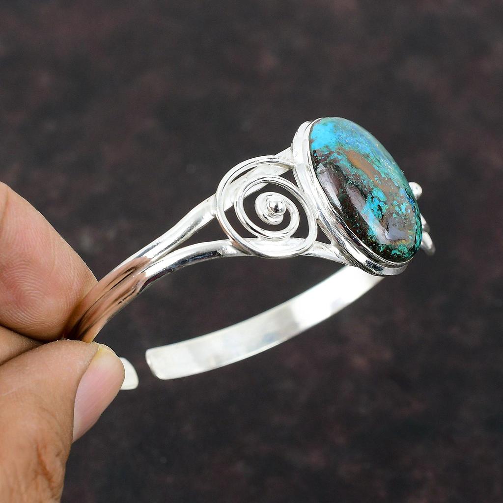 Boulder Shattuckit Edelstein Armreif 925 Sterling Silber Armreif Handgefertigter Armreif Verstellbarer Armreif für Geschenke Verlobungsschmuck