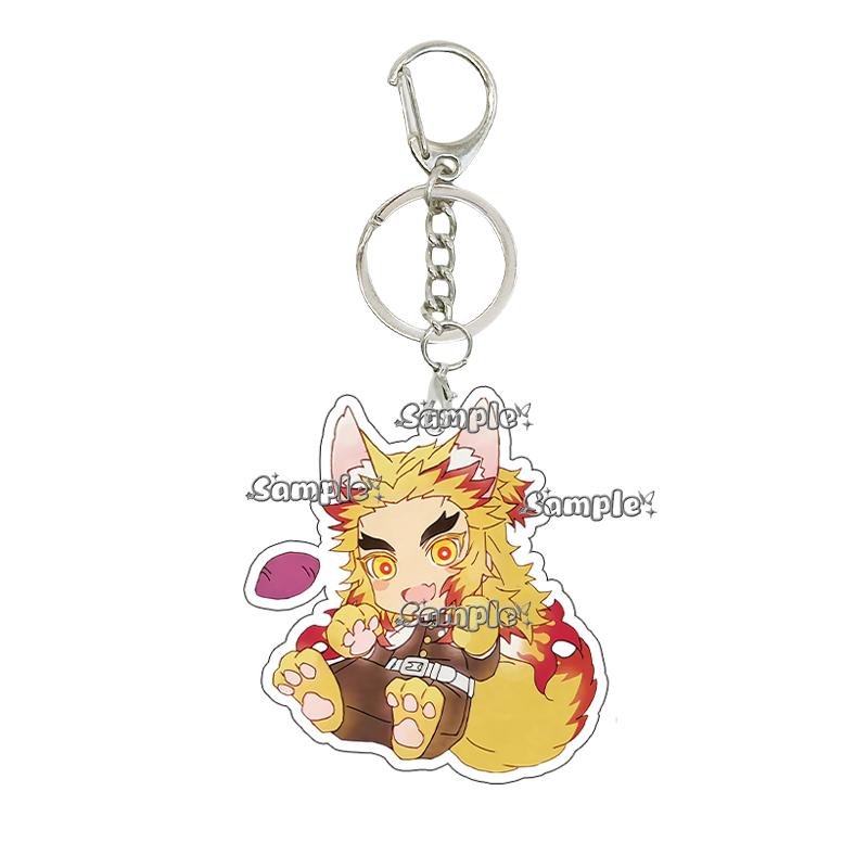 Cartoon Acrylic Nezuko Agatsuma Zenitsu Tomioka Giyuu Peripheral Keychain Pendant Decoration Fans Cute Accessory Ornaments Gifts