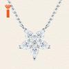 Hot Selling S925 Sterling Silver Floral Moissanite Necklace Rhodium Plated Pear Cut Adjustable Extension Chain Jewelry Necklace
