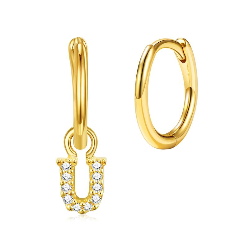 APM Monaco earrings [Romantic Confession] Exclusive Lucky Asymmetrical etter Design Small Ring Mini Versatile Women s U-Unique Unique Endless Love