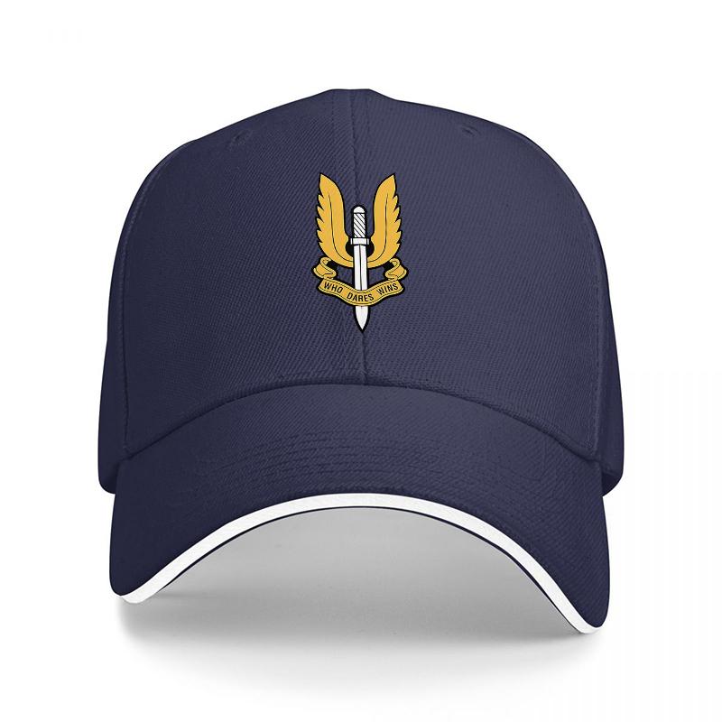 Sword and Wings Emblem Black Baseball Cap with Gold Logo Design for Unisex and Women Fashionable Adjustable Hat
