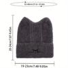 Women's Winter Cat Ear Beanie Skullies - Warm Plush Thermal Cartoon Cap Korean Style Outdoor Snow Pullover Hat for Girls