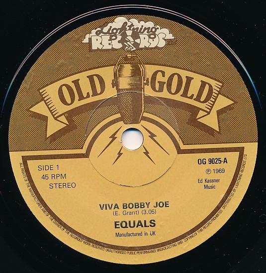 

7inch Record EQUALS - Viva Bobby Joe OG9025 Old Gold 1980 UK ObiRock Used