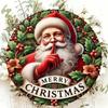 Iron Wall Art Santa Claus Round Metal Sign 8 Inch Christmas Holiday Home Decor