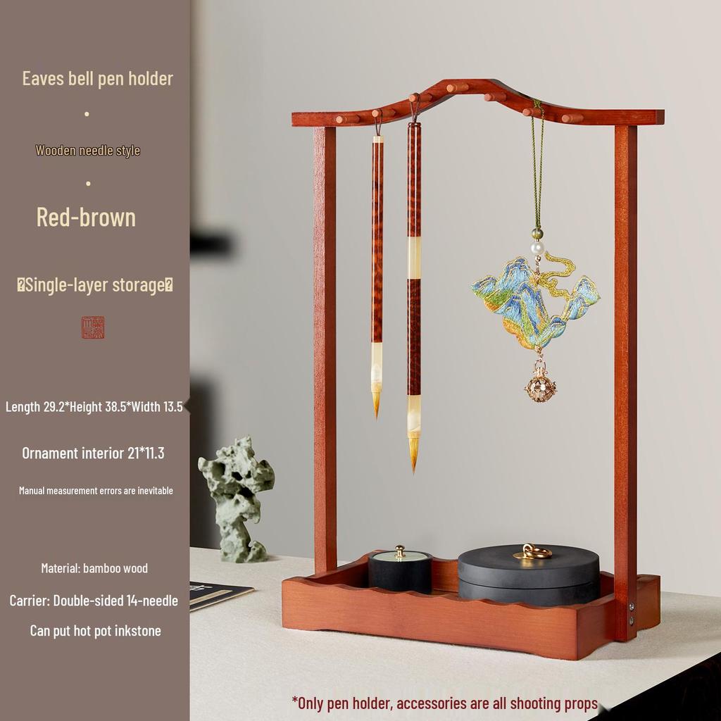 Solid Wood Calligraphy Brush Stand: Multifunctional Brush Holder for Beginners