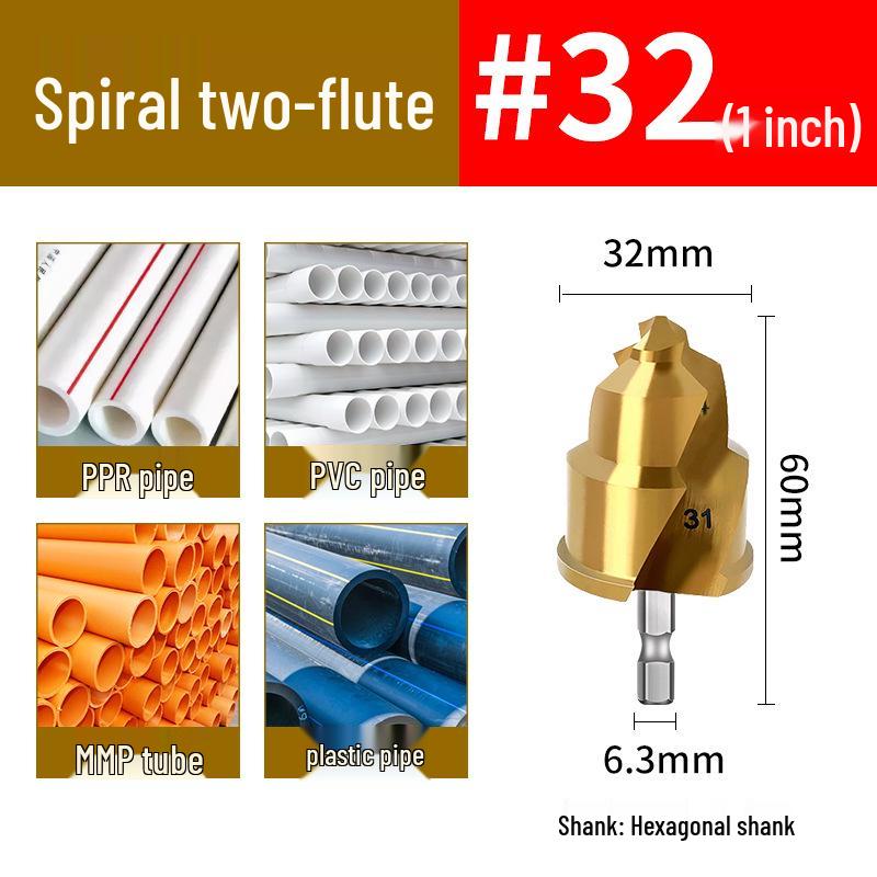 T-Handle Drill Bit Set for PPR/TPR Pipes: Water Pipe Punching & Reaming (20/25/32mm, 1/2" & 3/4").