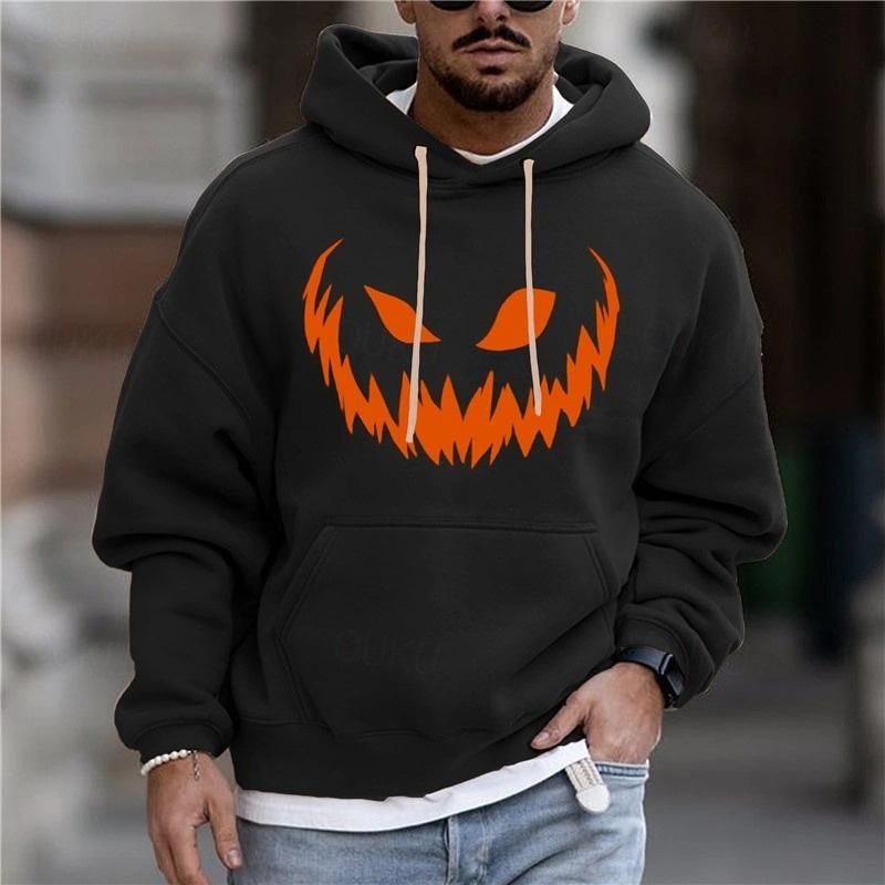 Halloween Kürbis Farbe Kapuzenpullover Für Männer Kleidung Streetwear Trend Festival Outdoor Persönlichkeit Kapuzenmantel Halloween Cosplay