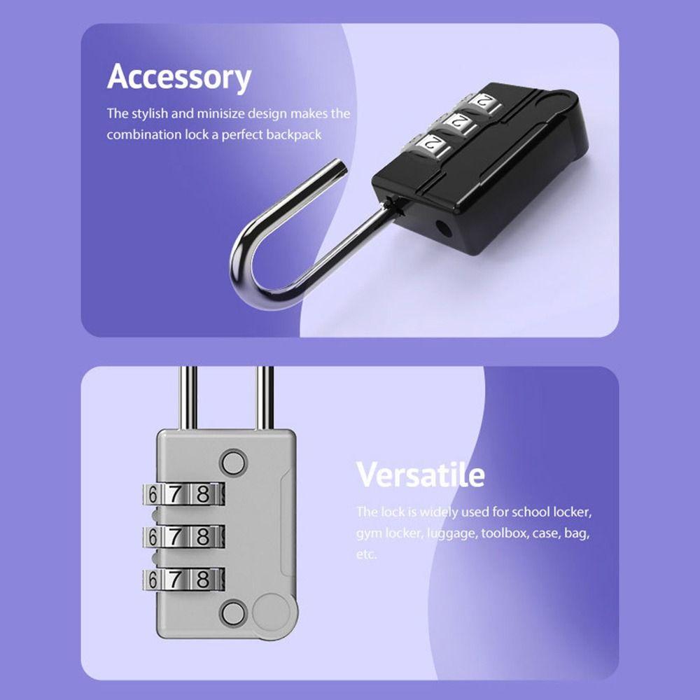 Combination Lock Travel Luggage Padlock Dormitory Cabinet  Lock Password Lock Backpack Zipper Lock