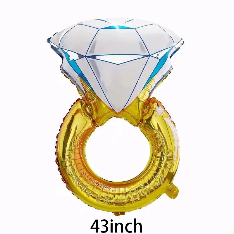 Diamond Ring Balloon Valentine's Day Proposal Balloon Wedding Room Decoration Diamond Ring Aluminum Film  Balloon