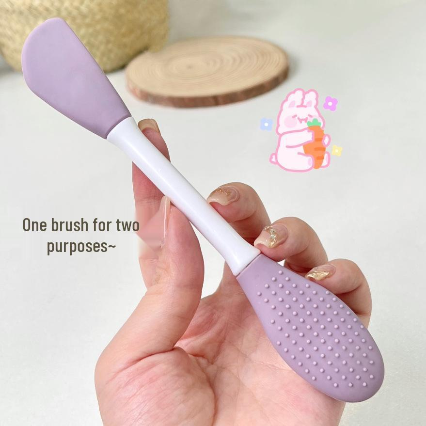 

Purple Dual-Head Silicone Facial Cleansing Brush & Mask Applicator
