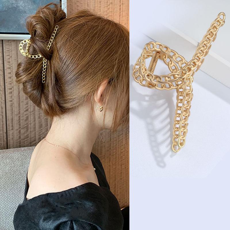 High-End Metal Shark Hair Clip - Elegant Hairpin Bow Accessory
