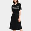 Fila X M.C. ESCHER Heritage Series Fashion Casual Woven Short Sleeve Dress Women Dresses Black F11W538311F-BK
