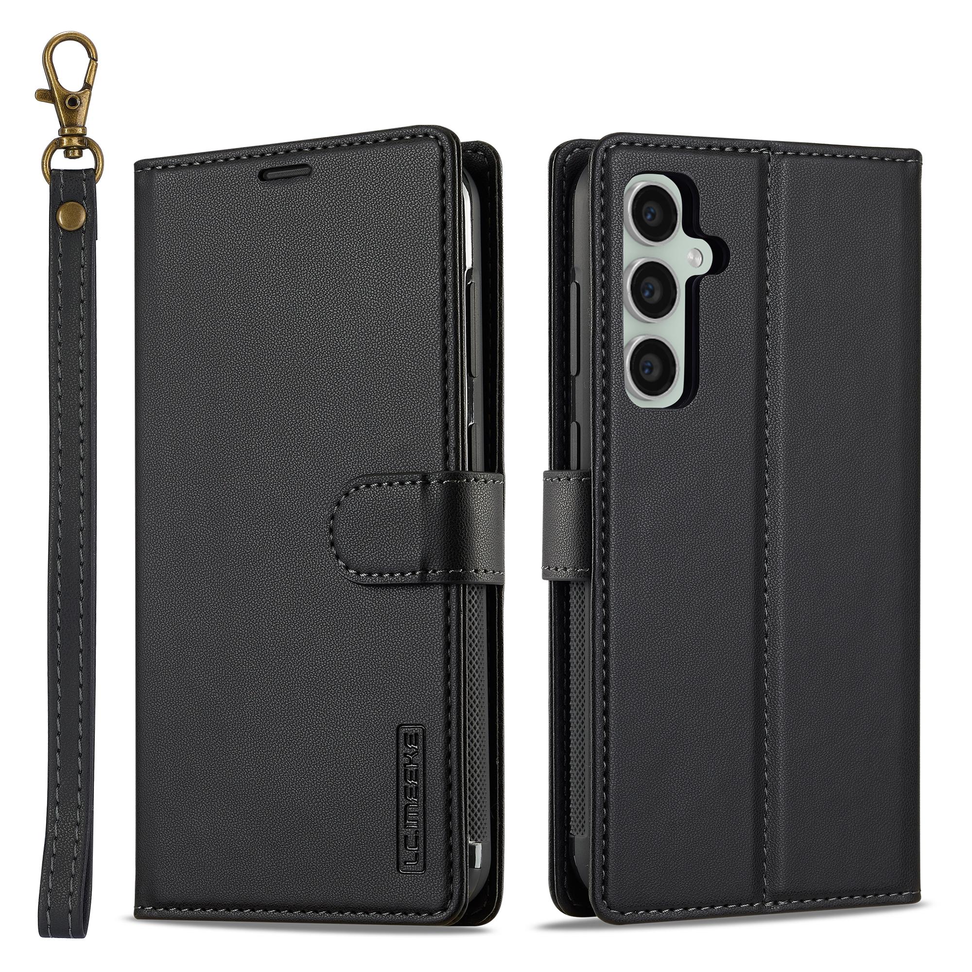 

LC.IMEEKE 2-in-1 Removable Wallet Case Flip Magnetic PU Leather Phone Back Cover Stand Protector Skins Shell For Cell Phones For Samsung Galaxy S26 чёрный